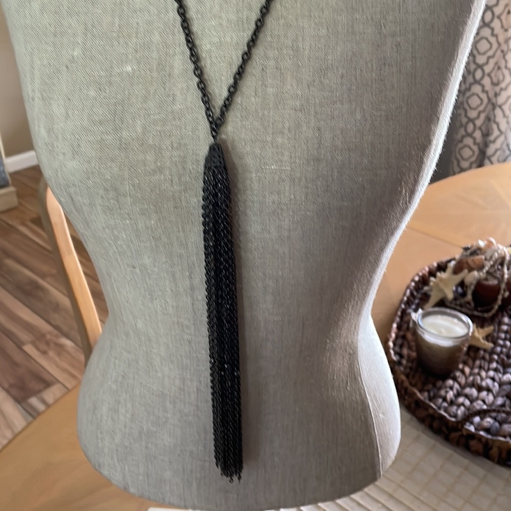Express Gunmetal Chain Dangle Necklace